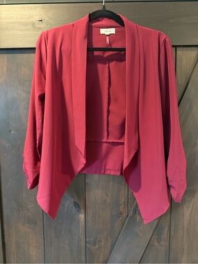 C’est Toi 3/4 sleeve flyaway blazer - Wine